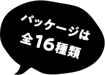 パッケージは全16種類