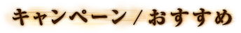 キャンペーン / おすすめ