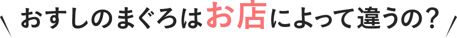 おすしのまぐろはお店によって違うの？