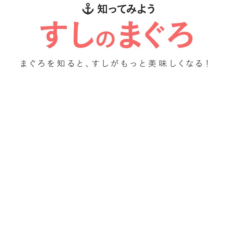 知ってみよう　すしのまぐろまぐろを知ると、すしがもっと美味しくなる！
